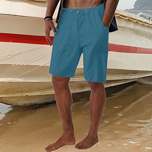 Masculino shorts de verão casual masculino de verão casual sólido curto -calça curta calça curta calça bolso de bolso