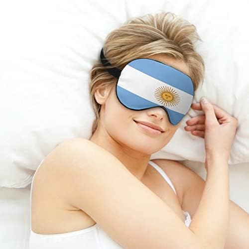 Máscara para dormir da bandeira da Argentina com tira de alça ajustável Blackout Blackout Blackold para viajar Relax