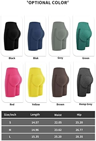 Aibianocel Scrunch Butt Shorts para mulheres treporais de cintura alta