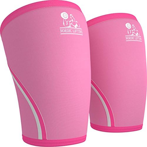 Mangas de joelho nórdicas pequenos pacote rosa com kettlebells 35 lb