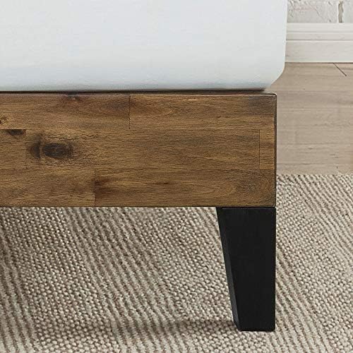 Zinus Tonja Wood Platform Bed Frame com base de cabeceira / colchão com suporte de ripas de madeira / sem caixa de caixa necessária