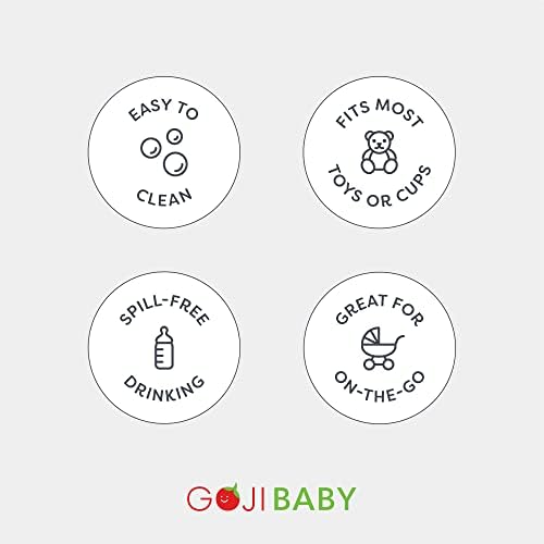 Goji Baby Burch Bungees - Strap Strap Solder - Sippy Cup e Toy Security Tether - Mantenha essencial ao seu alcance - Para