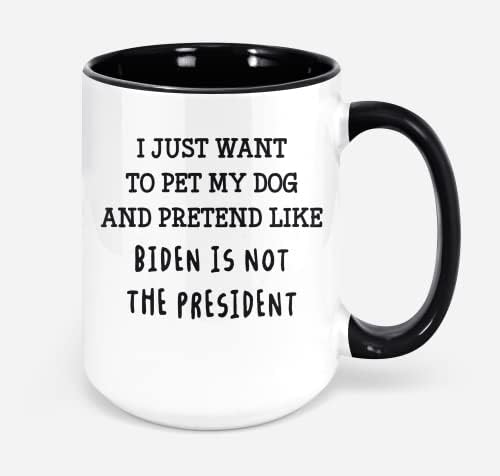 Anti Biden Coffee Caneca para amantes de cães Pet meu cachorro e Biden Republicans Gift for Dog Mom Dog dono para ele