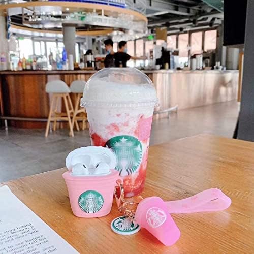 3d fofo engraçado engraçado Cool Kawaii Fashion Cream Cup para AirPods 2 & 1 Case de carregamento rosa