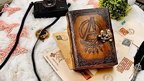Haider Craft Vintage Leather Journal Deckled Edge Paper Avenger Marvel Men Coolho Blace Spell Notebook Gretos de aniversário