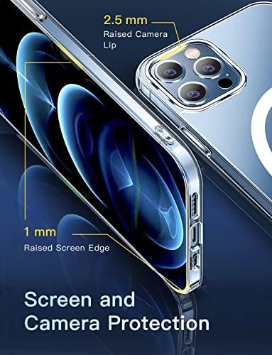[2 em 1] Sonvicty Life Magnetic Clear Caso para iPhone 13 Pro Max + 1x portador de carteira de couro magnético, [Anti-amarelo]