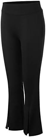 Calça de ioga nylon flare calça feminina alta cintura dividida cor estica fitness ioga calça esportiva calças de ioga