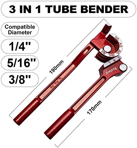 Tubulação de 3-in-1 Bender 5/16 1/4 de 3/8 polegadas Ferramenta de flexão manual de tubo manual para refrigeração DIY Ferramenta