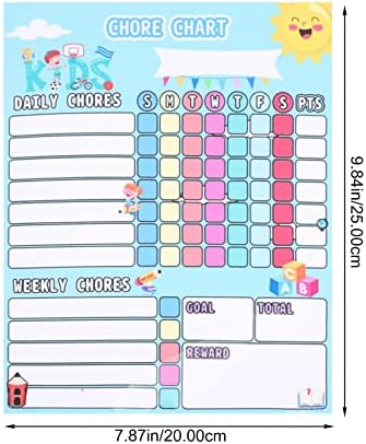 Nuobesty Magnetic Whiteboard Boy Magnetic Chart Chart Magnetic, Magnetic, apagar a seco Gráfico de recompensa de recompensa do planejador