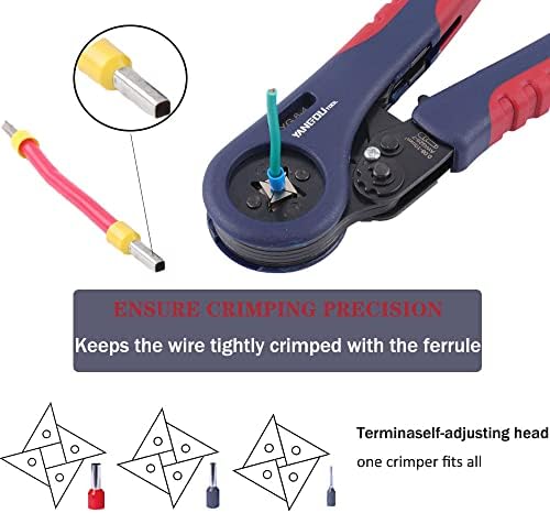 YangoutoOol Wire Ferrule Crimper YG6-4 para AWG28-7 Fiação Selvações finais de cabos Compacto e mão adorável Ferramenta de crimpagem