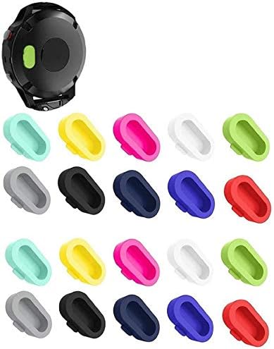 CKANDAY 20 PCS Protetor de porta do carregador para fenix 7/7s/7x 5/5s/5x Plus/6s 6 6x, plugue de pó de silicone Plugues anti-poeira compatíveis para Garmin Venu 2/Vivoactive 3/4/instinto 2/Forerunner 935/45s/ 245/945