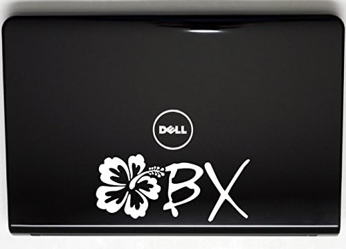 OBX com hibiscus - 8 x 3 1/2 Decal de vinil cortado para janelas, carros, caminhões, caixas de ferramentas, laptops, MacBook - praticamente qualquer superfície lisa e dura e lisa