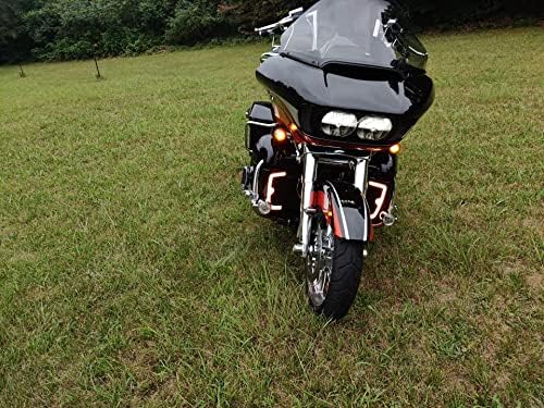 MENORES DE MEDIMENTOS LED LED LIGHT/Turn Signal Fansiting Baixa Grills Fit para modelos de turismo de Harley-Davidson 2014-2021, 1