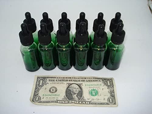 Caso de grau de grau comercial de 1 onças desbotado gotas de garrafa de vidro verde 30 ml com tampa