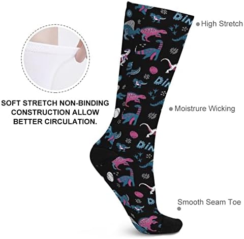 WeedKeyCat Cute Dinosaur Socks Novelty NOVYTY IMPRESSO GRAPHIC CASUAL MODERAÇÃO espessura para o outono da primavera e