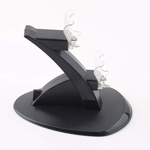 MicroWare Black PVC Pvc Dual Charging Dock Station Stand para PS4 Controller