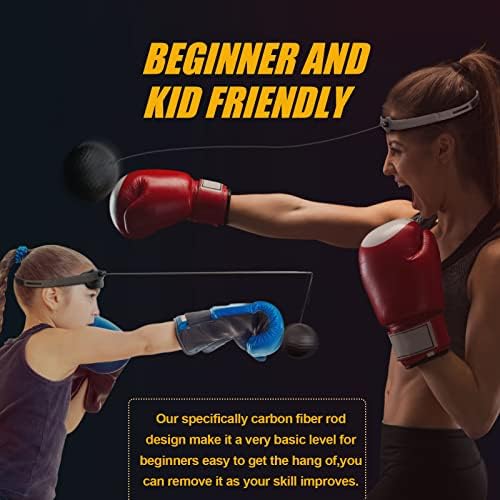 Hikeen Boxing Reflex Ball, equipamentos ajustáveis ​​de boxe de MMA para adultos e crianças, velocidade de perfuração e treinamento
