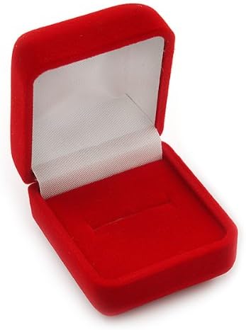 Avalaya Small Square Red Velor Ring Jewellery Box