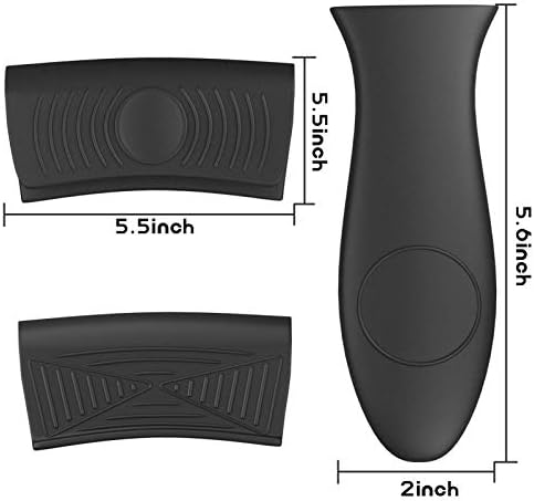 4 Pacote de silicone Hot Skleset Suports e suportes de panela Tampa de manga, Protetores de Potholder de ferro fundido resistentes