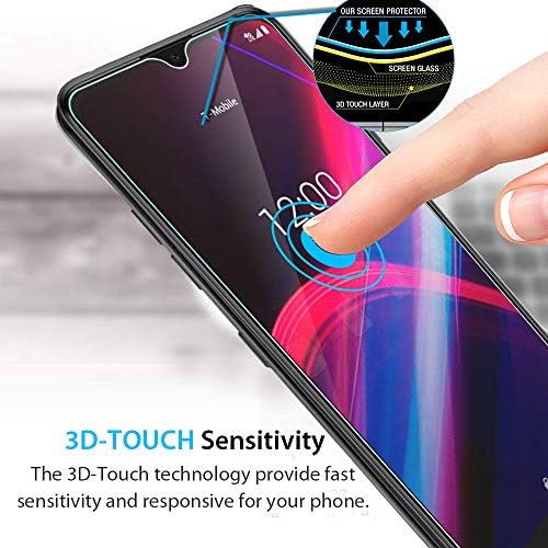 Zeking [3-Pack] Compatível para T-Mobile Revvl 4 Plus Protetor de tela de vidro temperado com privacidade, Drafidade anti-Glare 9H [3D Touch] [Case Friendly] [Anti Scratch] [Antanspressão] Free Bubble Free