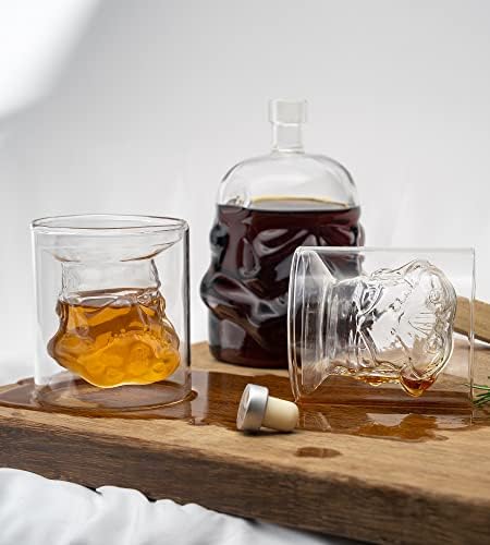 Eodelly Transparent Creative Whisky Decanter Sobriedade Defina uma garrafa criativa de Stormtrooper criativa com 2 copos
