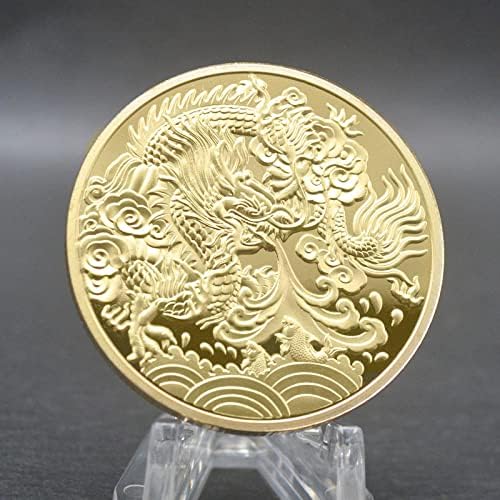 Dragão comemorativo Coin China Mascote pintado de dragão moedas de colecionáveis ​​Coin Coin