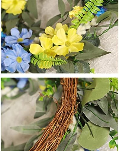 Greante de primavera para a porta da frente Grinalh de flores artificiais para a decoração da capa de decoração da fazenda Garland para o casamento de festas