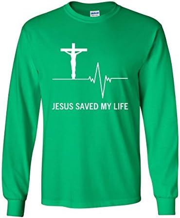 Jesus salvou minha vida de manga comprida camiseta