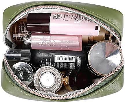 Makeupdrawers de 10 pés - bolsa de maquiagem média - bolsa de maquiagem simples e resistente com zíper de ouro rosa -