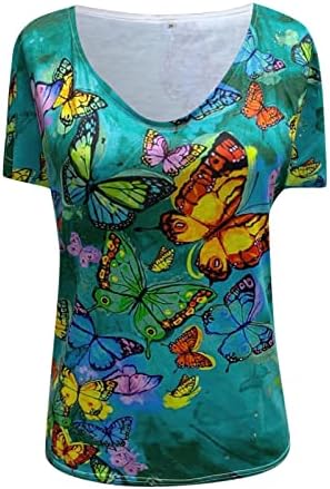 Senhoras camiseta de verão outono de manga curta algodão / pescoço de pescoço pintando blusa gráfica floral camiseta para meninas adolescentes kb kb