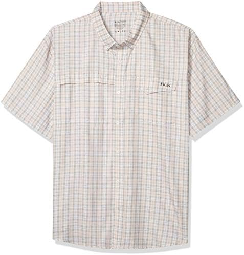 Camisa de manga curta de ponto de maré masculina de Huk | Botão de desempenho para baixo