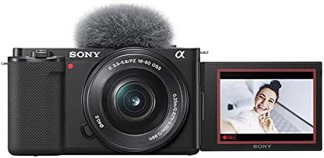 Câmera Sony ZV-E10 sem espelho com lente de 16-50 mm e 55-210mm f/4.5-6.3 lente de montagem es, pacote preto com kit vlogger,