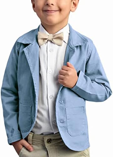 Paslter Boys Blazer Button Fechamento entalhado com lapela casual infantil adolescente jaqueta de traje escolar uniforme de uniforme