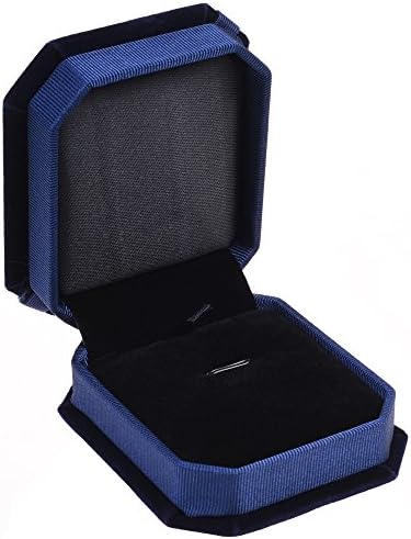 Coloque de veludo de cor azul Cosmos Caixa de presente caixa de joalheria octogonal com arco