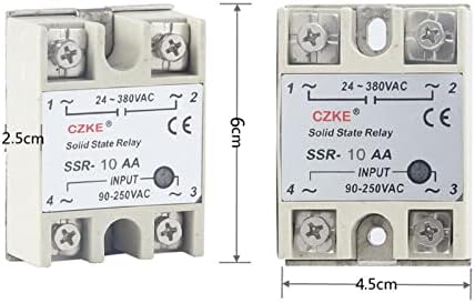 Revezamento de estado sólido ezzon SSR 10AA 25AA 40AA AC CONTROL AC CHELL BRANCO SONO FASE SEM PLÁSTICA INPUTAÇÃO AC