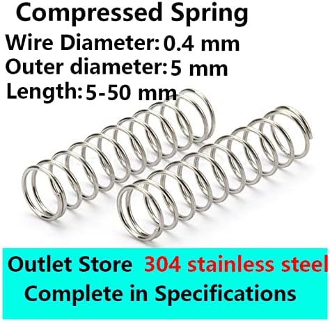 As molas de compressão são adequadas para a maioria dos reparos I 304 Rotor de aço inoxidável Retorno Fio de mola Diâmetro de 0,4