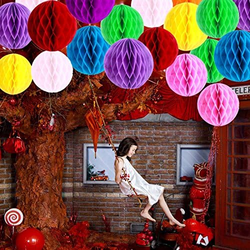 Baba 5pcs Gray Paper Lantern Honeycomb bolas de tecido pom fester wedding hanging decoração