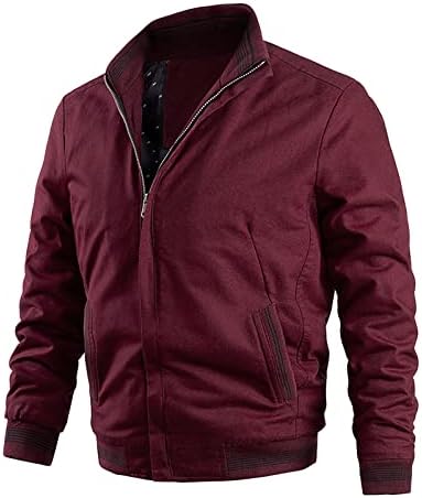 Jaquetas esportivas de Ymosrh para homens de primavera casual outono de bombardeiro de bombardeiros de bombardeiro casacos e jaquetas de masculino