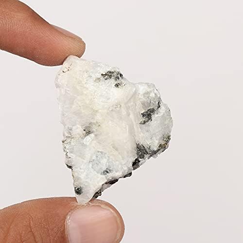 Gemhub sem cortes Branco natural Arco -íris calcita 137.30 Cura CT Pedra Crytsal, Chakra Stone para Múltiplos usos