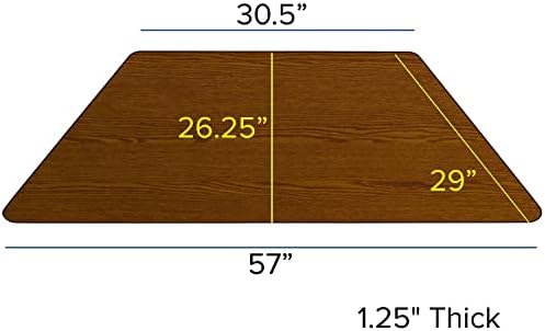 Flash Furniture 29''W x 57''l Trapezóide Oak Térmica Laminate Atividade Tabela - Altura padrão Pernas ajustáveis