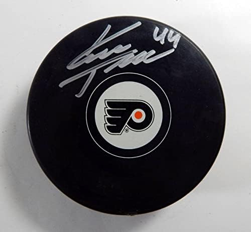 KIMMO Timonen 44 assinou Philadelphia Flyers NHL Hockey Puck Auto Steiner 11 - Autografado NHL Pucks