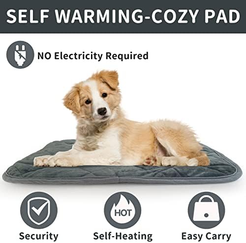 Aupetek Auto-aquecedor cama de gato interno/externo super macio Aquecimento de animais de estimação Térmica lavável almofada para