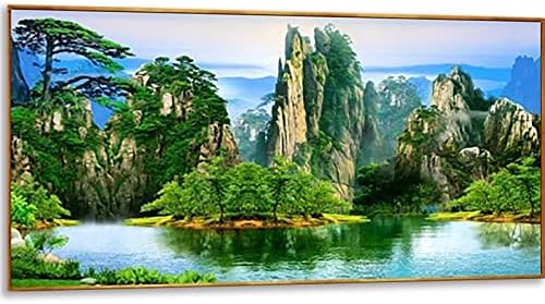 Instarry 5D Kits de pintura de diamante DIY para adultos Tamanho grande Exercício completo Paisagem Pintura em mosaico Decorações de casas cruzadas para a sala de estar Conjunto de arte 47.2x23,6 polegadas