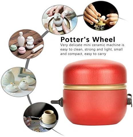 Kit de roda de cerâmica Asixxsix, as ferramentas de argila de argila diy mini -roda de cerâmica de roda de oleiro, DIY, ferramenta