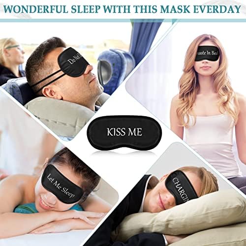 40 peças Sono engraçado Máscara de seda de seda noite máscara de dormir macio para os olhos a granel para blackout para dormir com