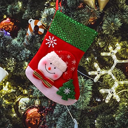 Saco de meias de Natal de pano de Natal e Natal pendurado para decoração de festa e desenho animado de Natal Cabranjos de ornamentos de desenho animado
