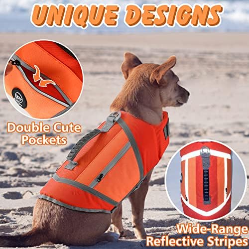 Coletes salva-vidas para cães para natação, jaquetas salva-vidas ajustáveis ​​para cães pequenos com gancho e loop, colete
