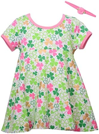 Vestido do Dia de São Patrício de Bonnie Jean Girl - vestido verde shamrock para bebê, criança e meninas