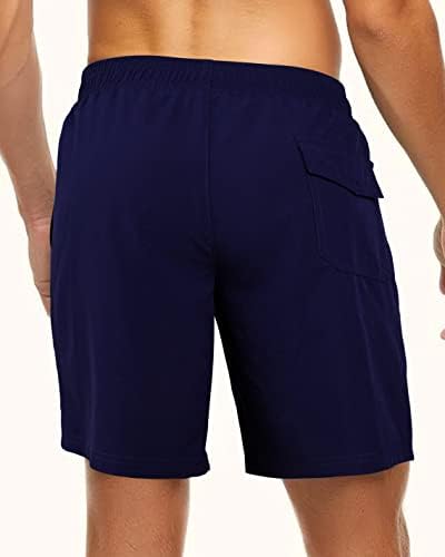 Agobuhe Mens Swim Turncos de natação shorts com revestimento de compressão shorts de natação seca rápida com bolsos de revestimento de malha