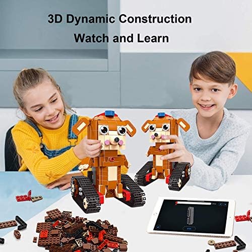 AMLINK BLOCKLES BLOCOS ROBOT Toy Dog for Kids 8-12, STEM Robot Educational Science Set Toys Presente para 8 9 10 11 12 13 meninos e meninas de 14 anos